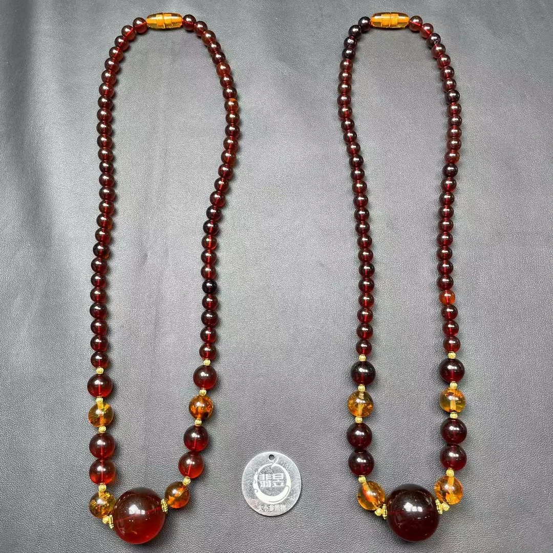 翡昱-N5-39703-722-琥珀珠链颈饰/约7-19+/约62颗/-多样性发其一C