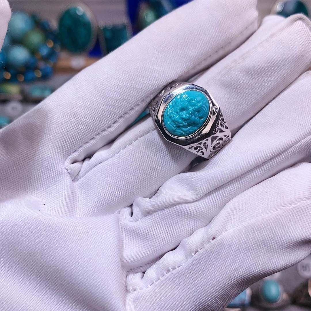 绿松石挂件银S925镶嵌O*