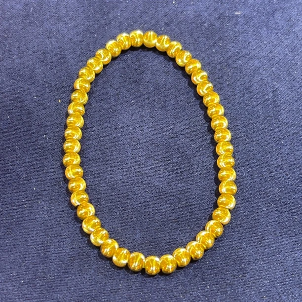 足金首饰 4mm猫眼金珠手串 C0186