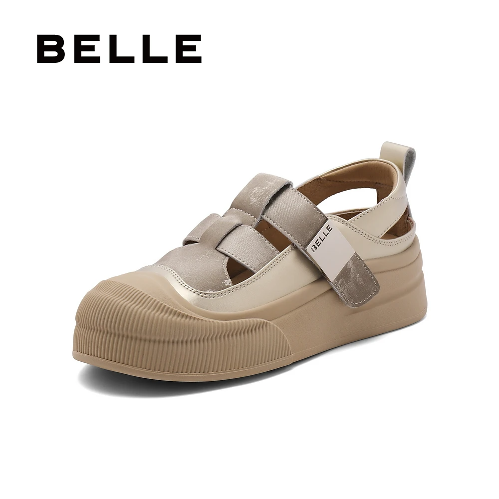 【小余】百丽镂空罗马凉鞋女度假风编织休闲猪笼凉鞋B7U1DCM4