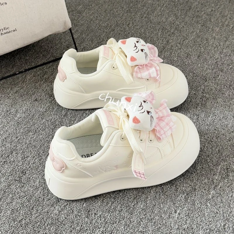 2025新款超好看的鞋子厚底小白鞋女百搭ins小众不撞款大头鞋板鞋