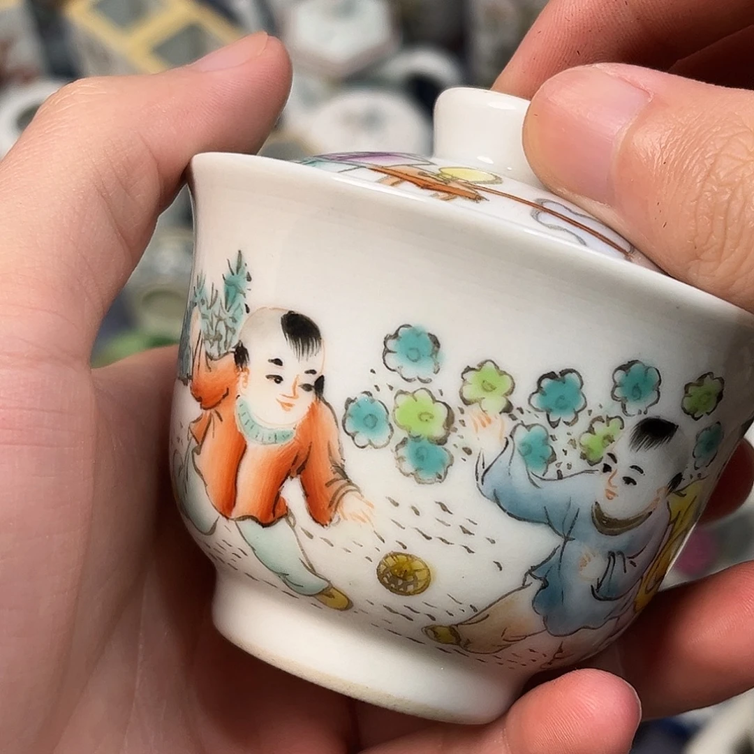 摆件瓷景德镇陶瓷盖碗