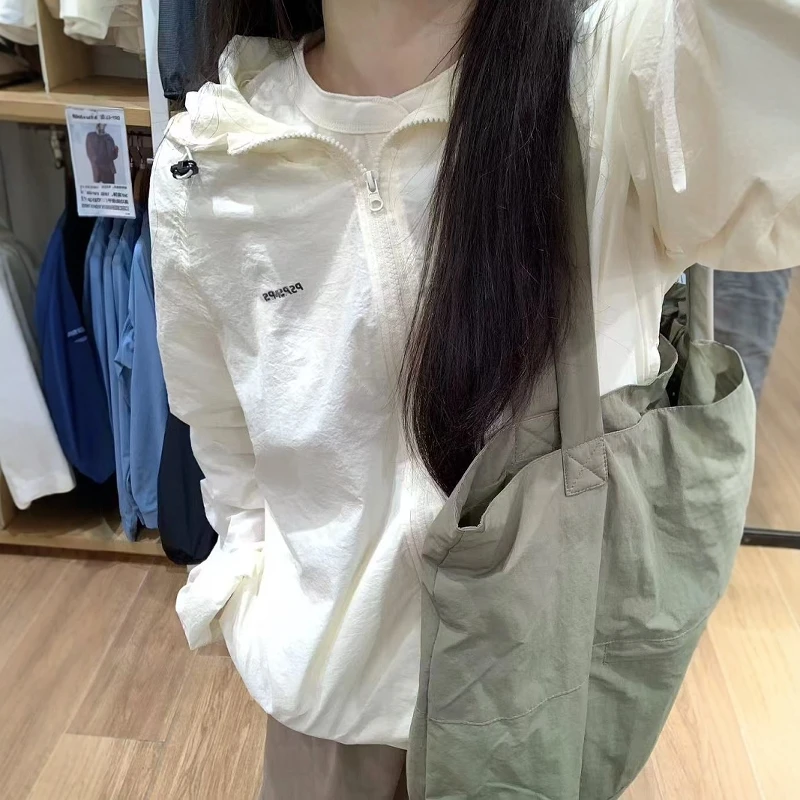 女大童防晒衣2025夏季新款防紫外线透气开衫中学生少女宽松防晒服