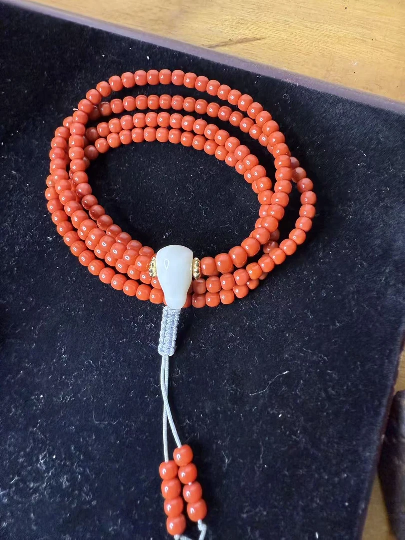 保山天然原矿南红老型念珠