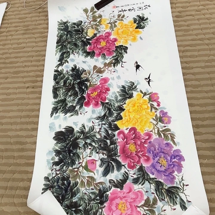 国画花鸟等图案四尺