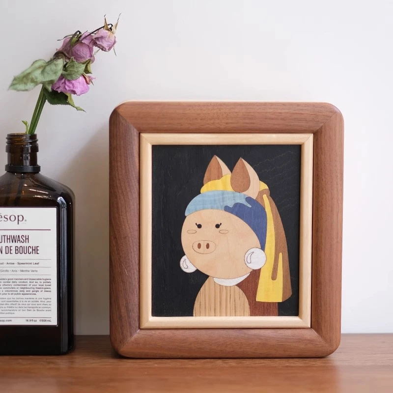 首饰盒/箱 山岚名画系列首饰盒实木高档项链饰品生日礼物收纳双层