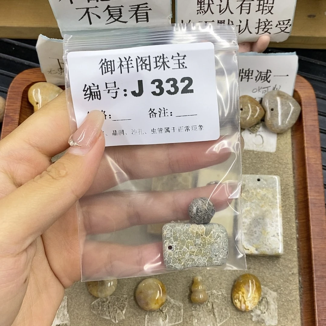 硅化珊瑚（珊瑚玉）未镶嵌颈饰墨***?