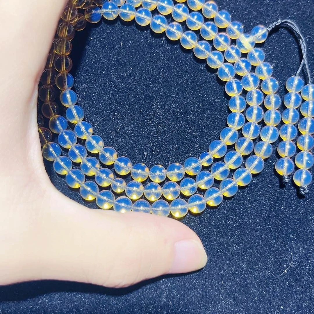 蓝珀未镶嵌珠宝奇石6mm108