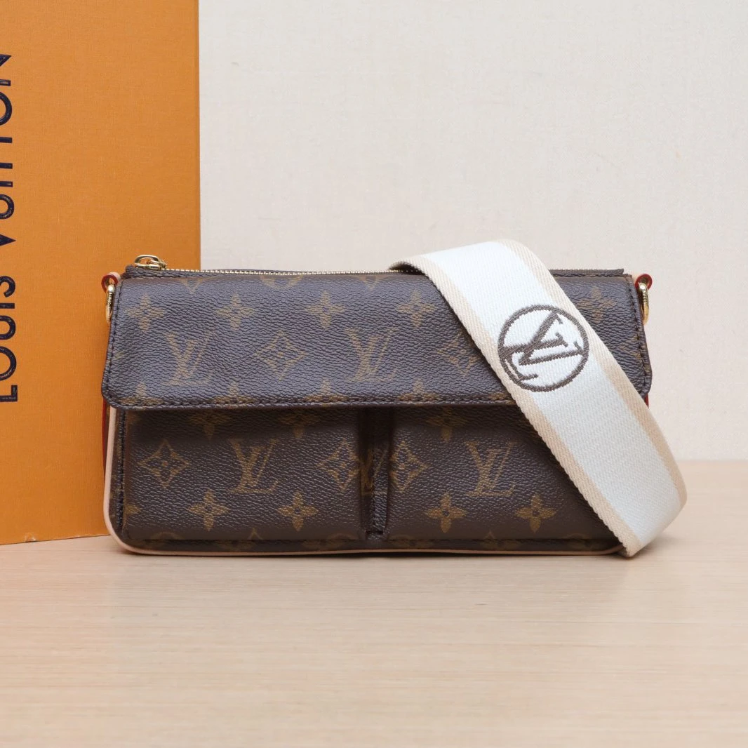 99新 LouisVuitton/路易威登 【念念】VIVACITÈ 骆驼手袋包
