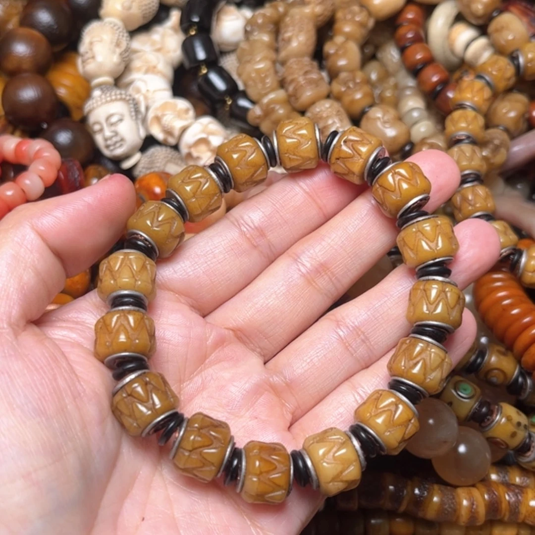 【闪购商品】牛骨手串/手链牛骨原色吞金兽13×16颗