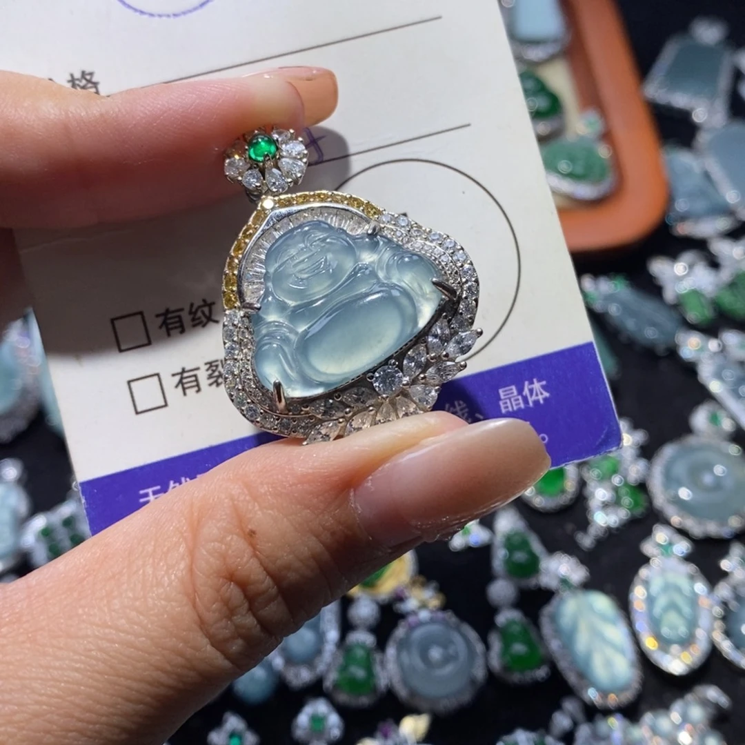 小***喵翡翠银S925镶嵌颈饰翡翠