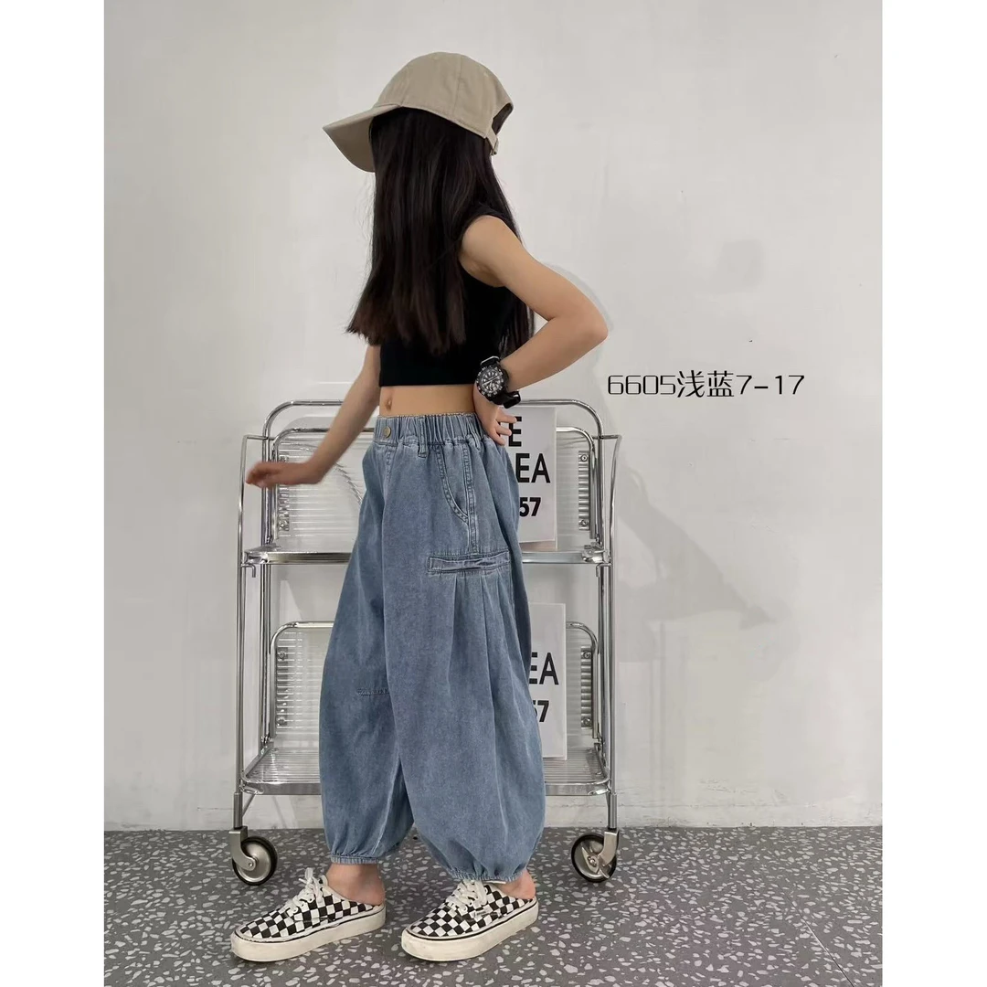 16605高端潮流时尚百搭休闲童装时尚牛仔裤