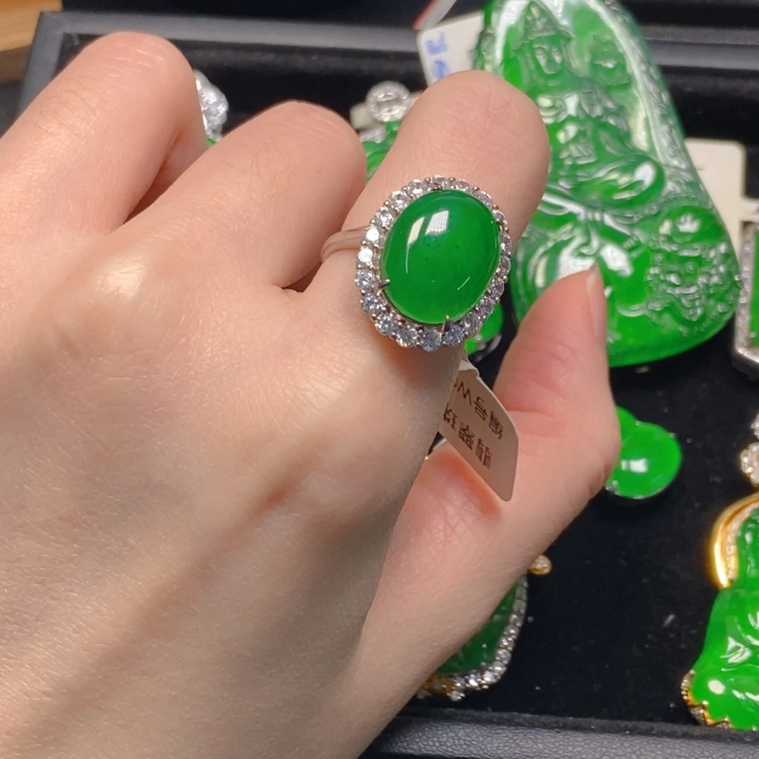 翡翠银S925镶嵌吊坠(不含链)