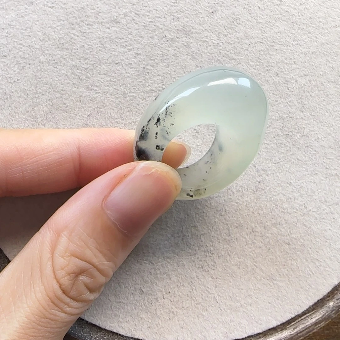 蛇纹石玉未镶嵌戒指14码