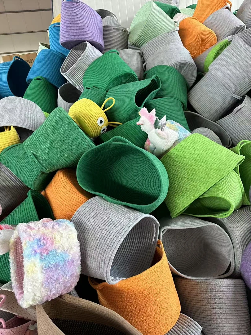 可爱卡通贴布环保棉线桌面收纳框 可放钥匙化妆品【孤品处理】