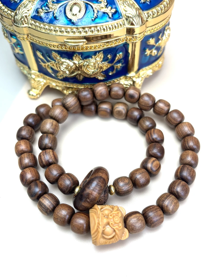 【子鑫斋】黄花醒狮双圈手串