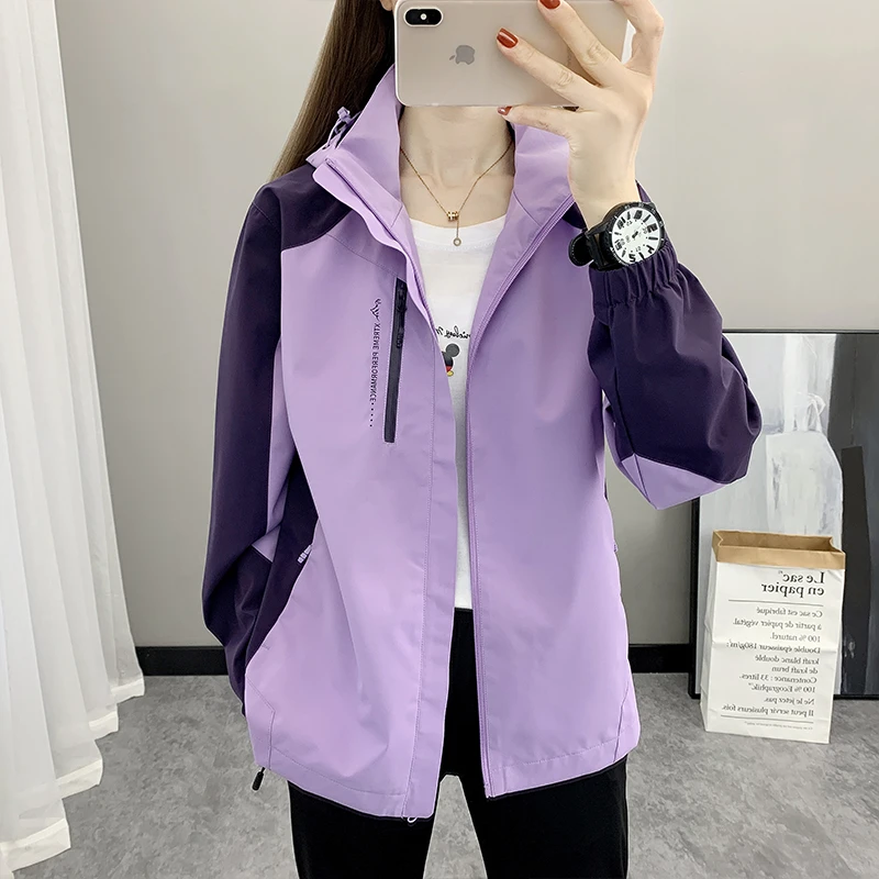 冲锋衣外套女春秋户外宽松可拆卸加厚保暖防风防水三合一风衣夹克