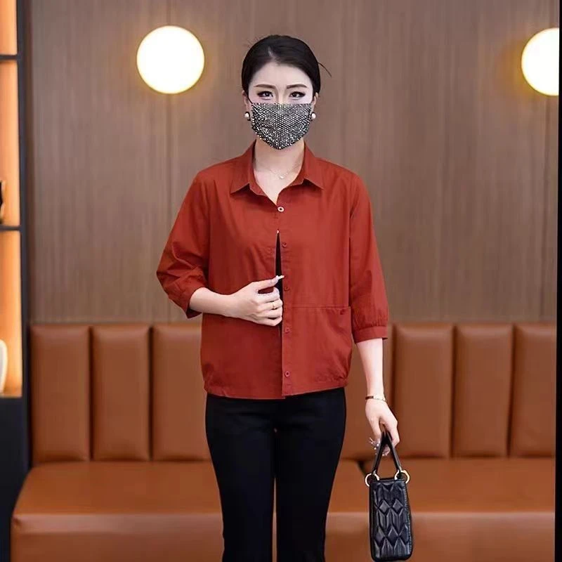 防晒外披衬衣妈妈装休闲洋气百搭显高显瘦女气质衣服外套衬衫女