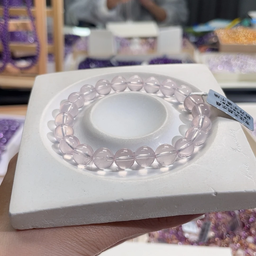 未镶嵌手链水晶8mm莫桑比克粉水晶