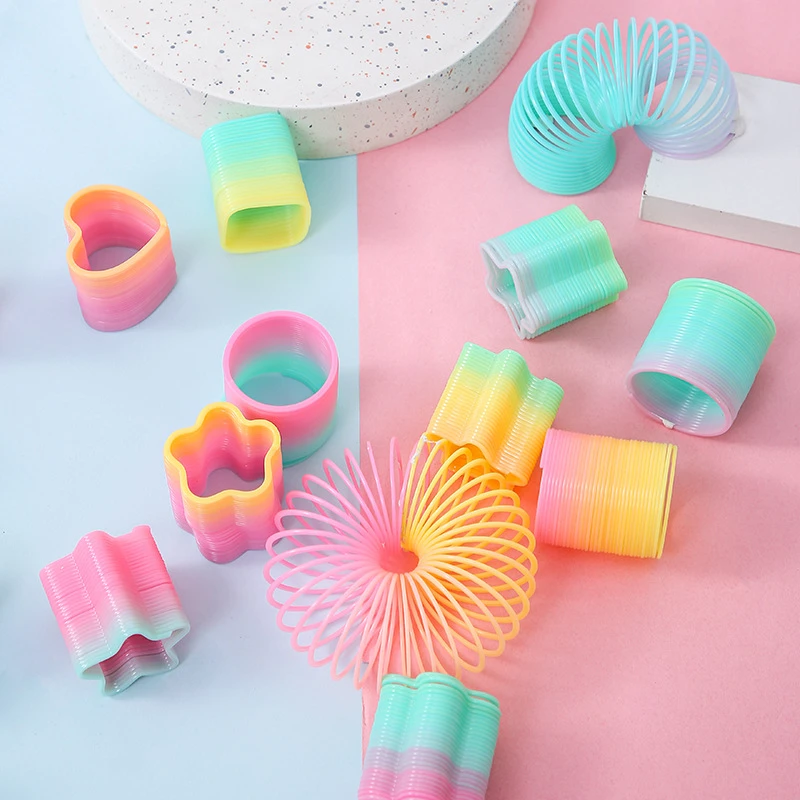 创意好玩异形迷你彩虹弹簧圈魔力益智弹力圈幼儿园新奇特奖品玩具