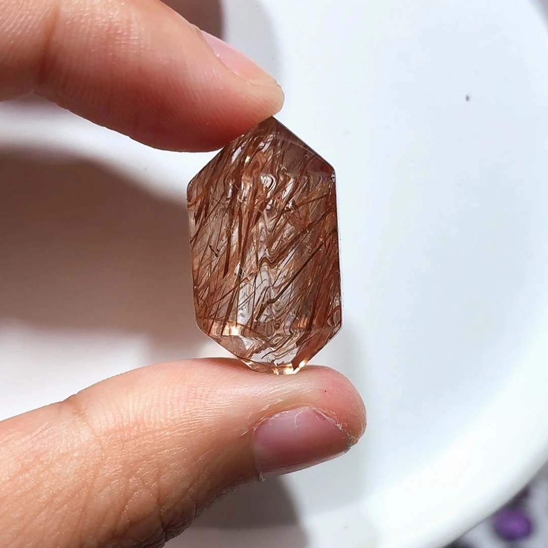 水晶珠宝半成品未镶嵌黑金超双尖
