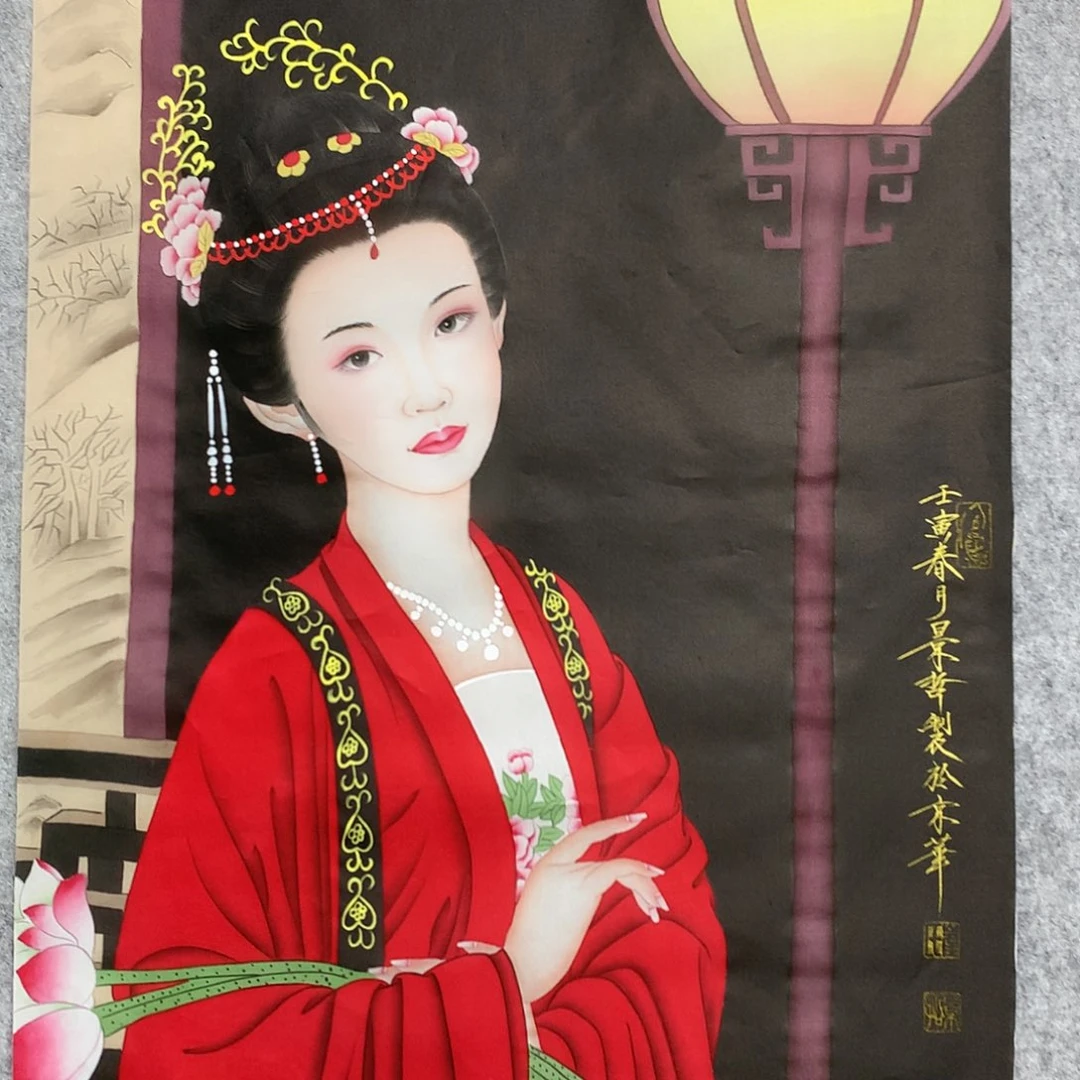 国画崔老师绢布作品