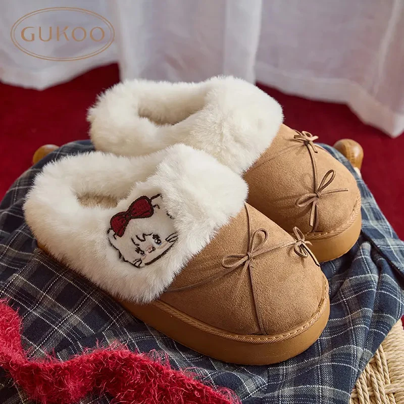 【Gukoo果壳】可爱卡通Mikko厚底防水保暖包头女棉拖鞋外穿居家拖鞋