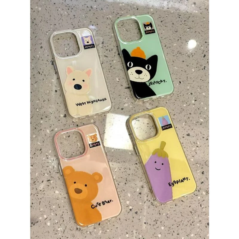 可爱jellycat小动物适用ihone16promax苹果15pro手机壳14新款13