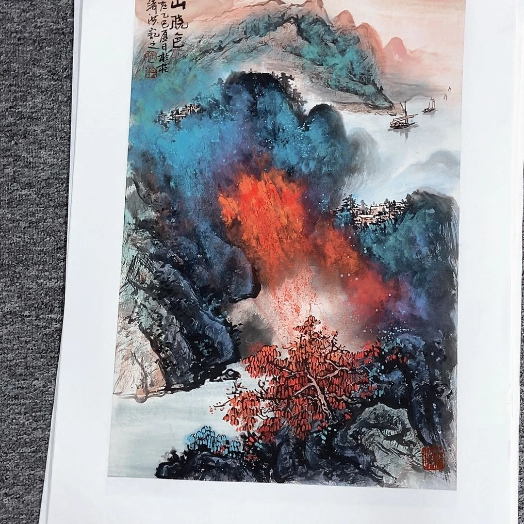 国画张绪洪四尺三开精品佳作