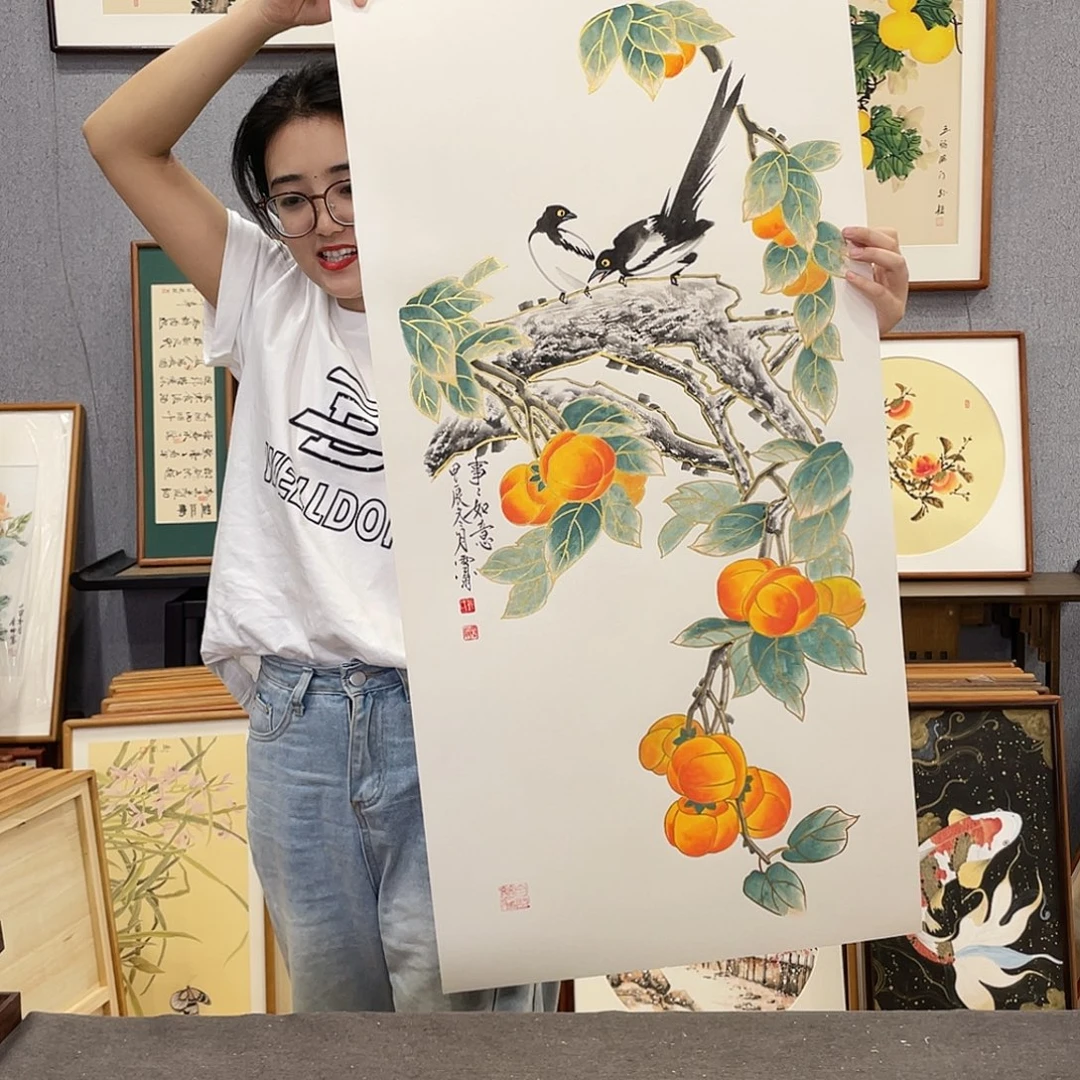 书法手绘带框尺寸：53*103