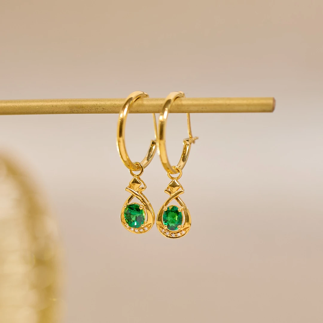 【歪歪】沙弗莱耳饰*18K金镶嵌（多样性发一）XB-U5929