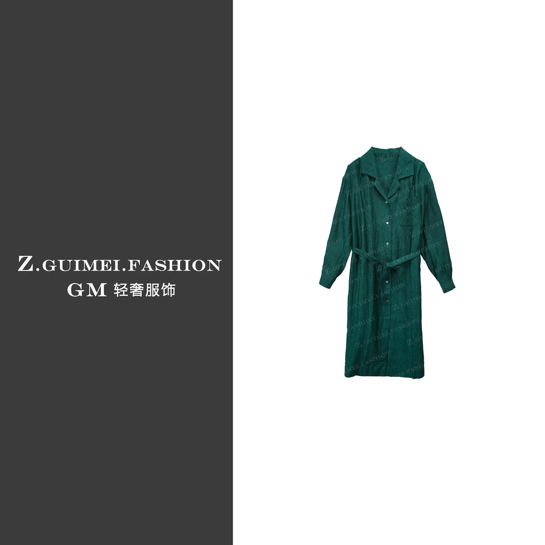 【肆姐高定】设计师款翻领纽扣连衣裙X2427