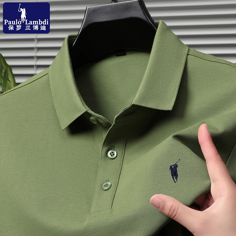 保罗夏季长绒棉短袖Polo衫男士时尚休闲轻奢高档刺绣翻领男装T恤