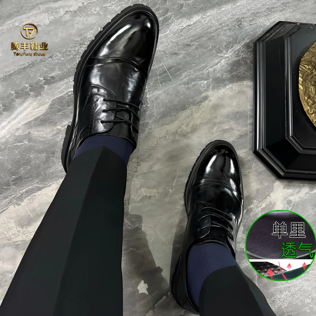 真皮头层牛皮手抓纹防臭商务通勤潮流光风新中式国风复古痞帅男鞋