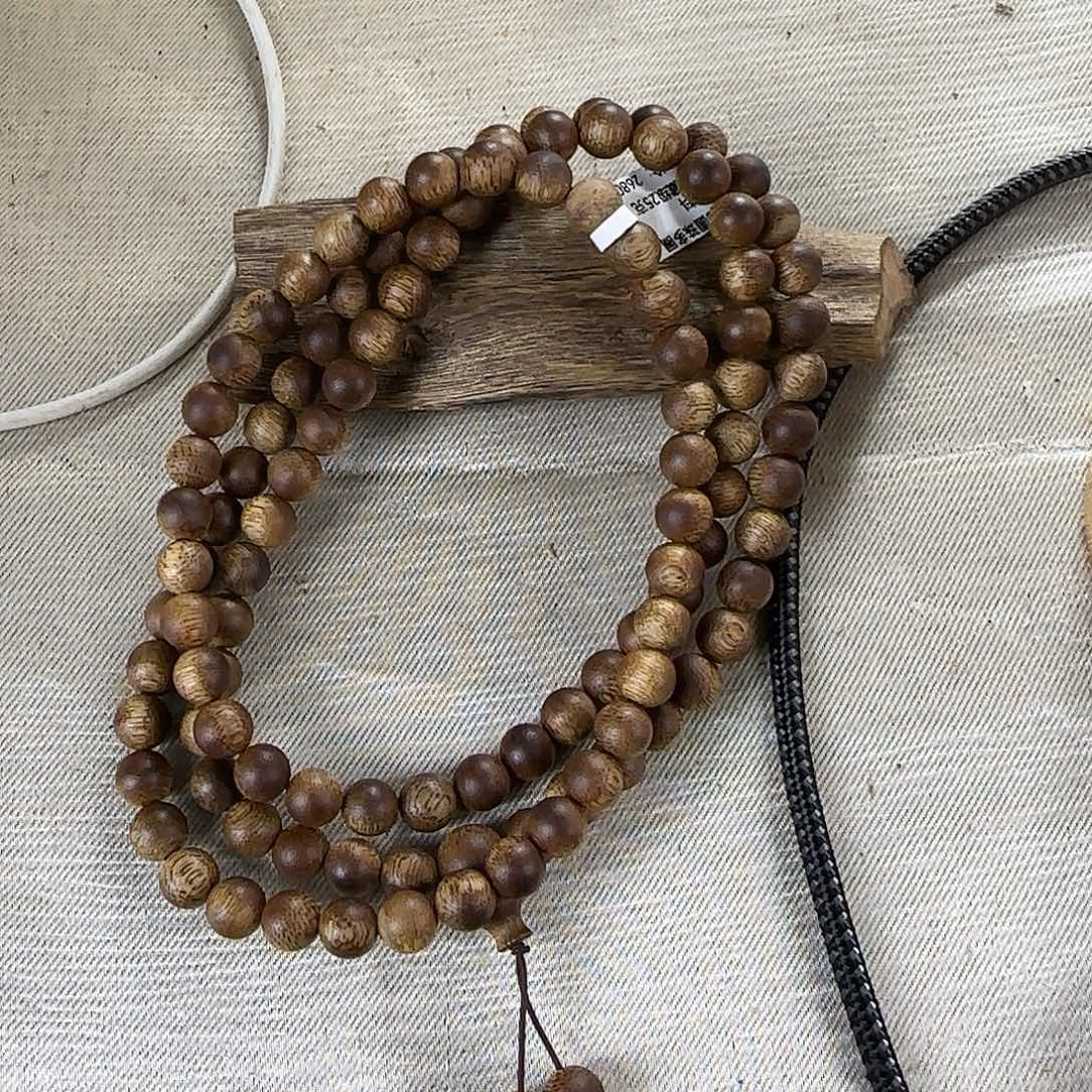 沉香沉香碎屑勾丝➕千里香母树08圆珠多圈收藏级108颗