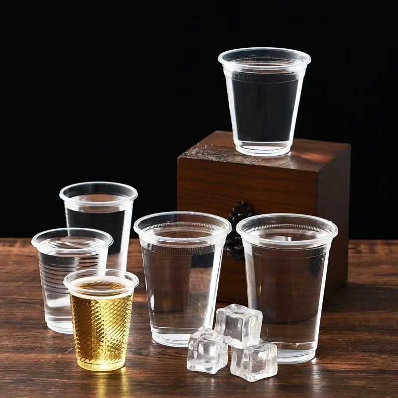 【整箱批发】一次性杯子塑料杯透明商用耐高温家用大号加厚航空水杯