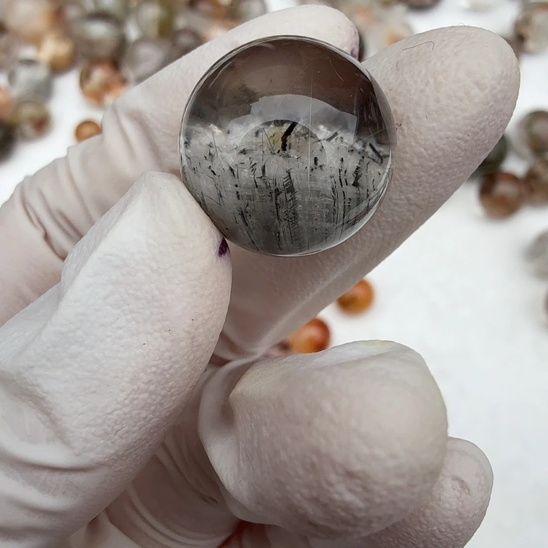 16.7mm打孔定制补退换未镶嵌水晶撸***子