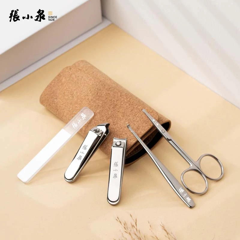 张小泉【高端五件套】指甲刀套装便携修甲家用斜口指甲剪钳专业工具