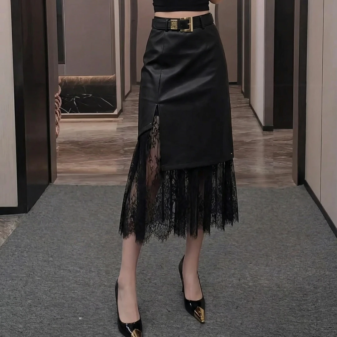 【心动瞬间】Molly 百搭时尚气质显瘦长款设计感 半身裙 M2025437