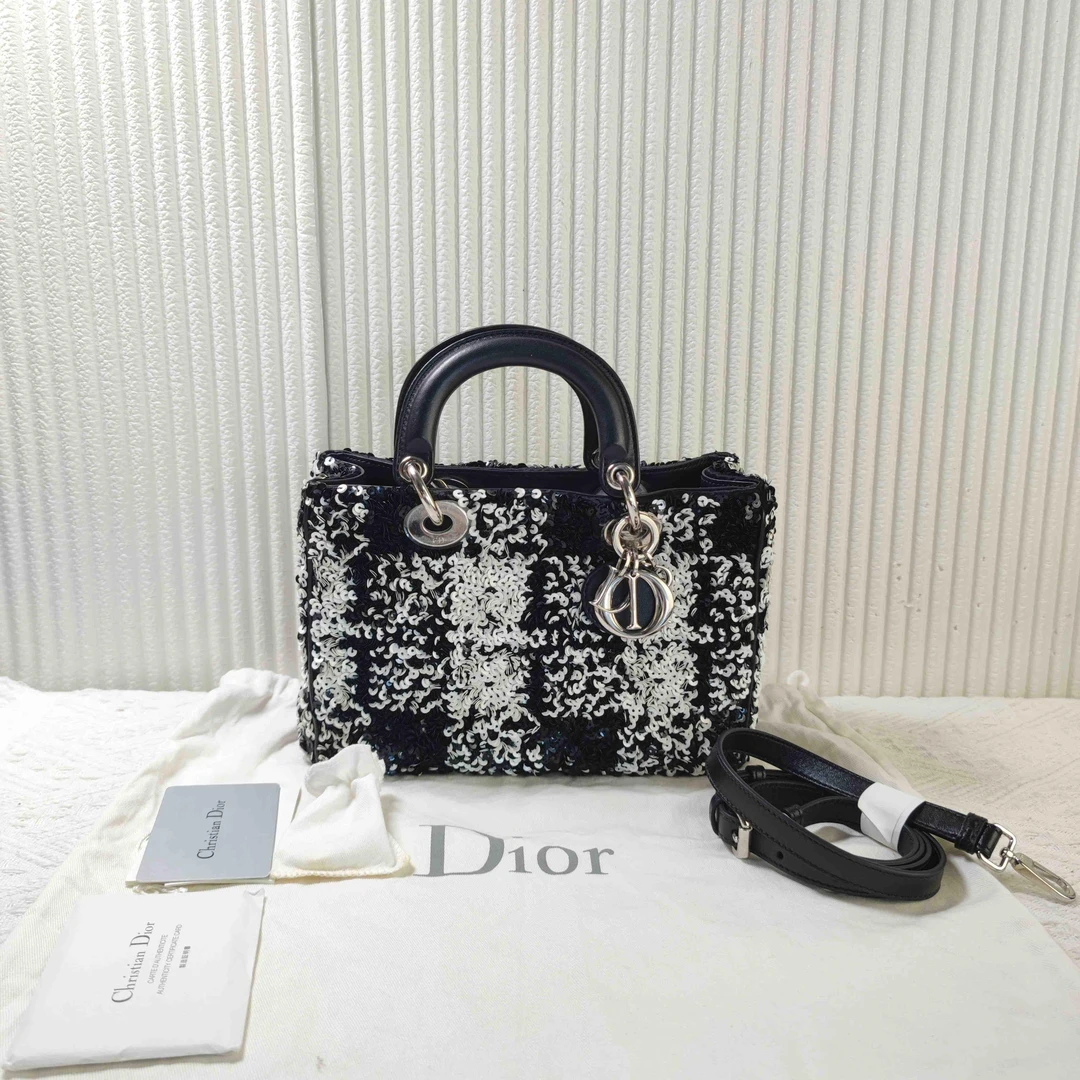 95新 DIOR/迪奥 DIOR迪奥戴妃横版亮片款手提包单肩包