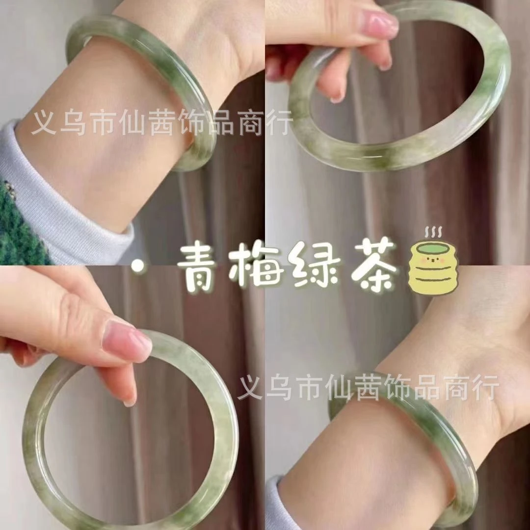 非金属玻璃手镯 其它甜美灰色植物花卉女紫色配饰气质欧若精灵风