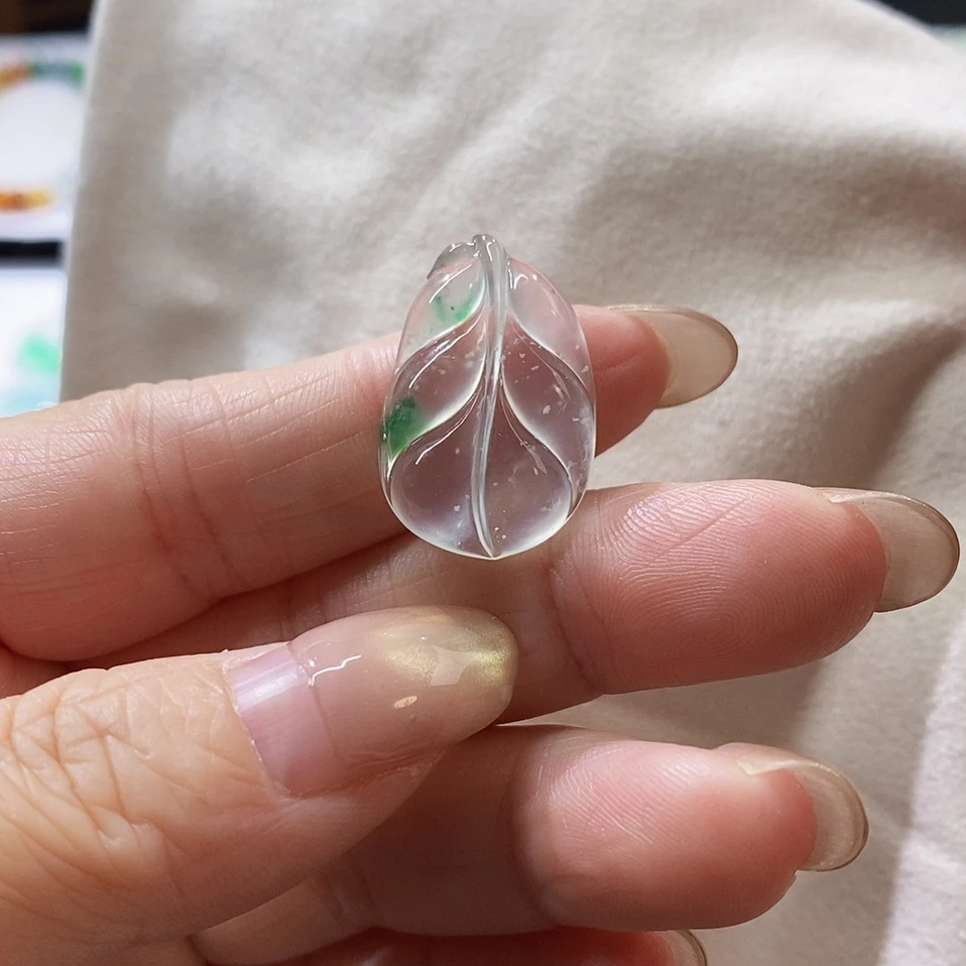 裸石翡翠玻璃种冰叶子特价