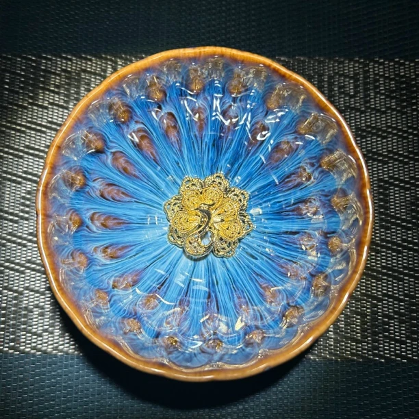 【蓝色金孔雀】主人杯窑变主人杯陶瓷杯