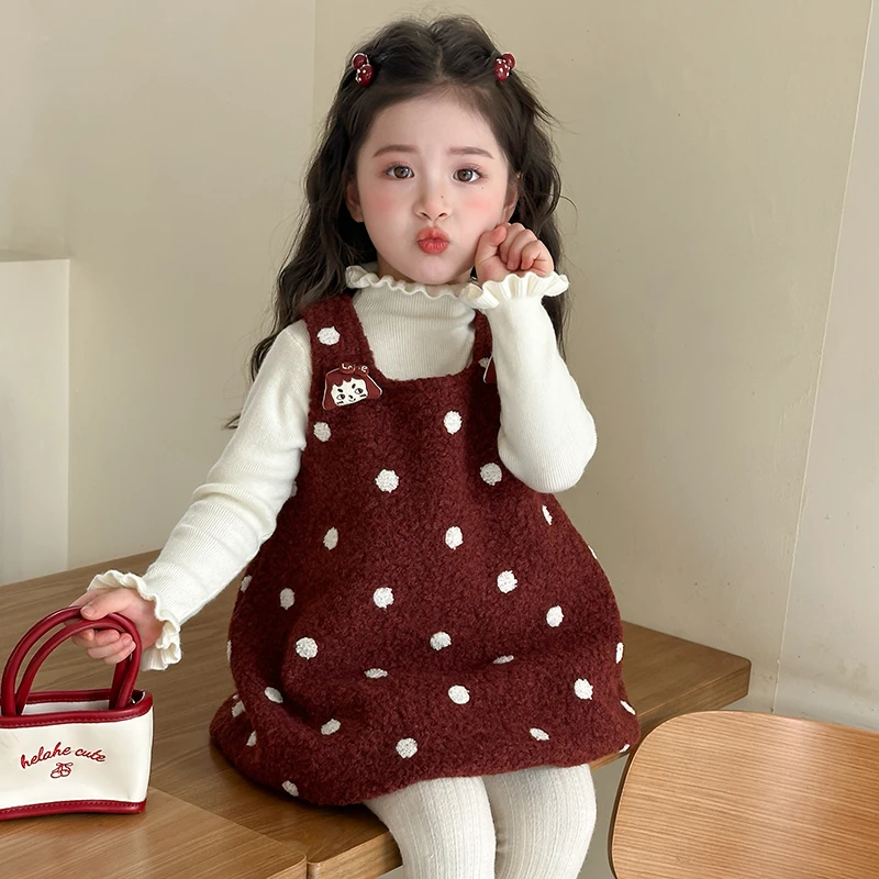 女童套装秋冬2025新款儿童洋气冬季女宝宝加绒加厚连衣裙冬装裙子