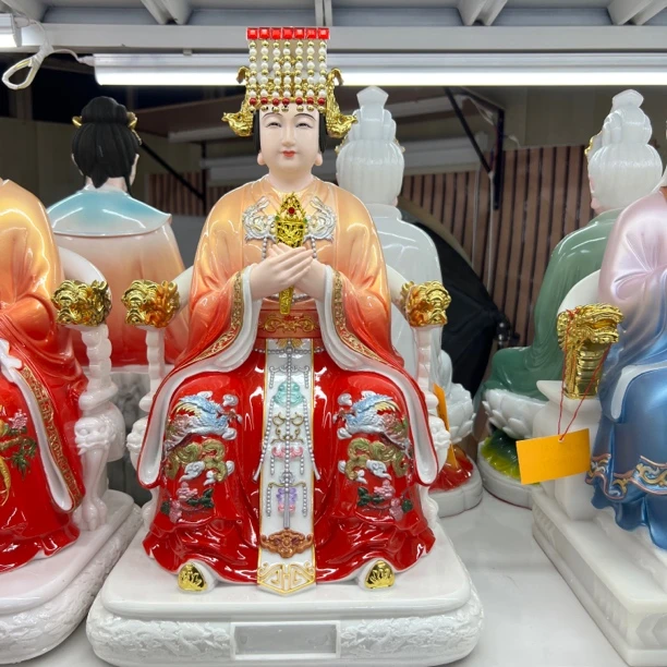 后土娘娘泰山娘娘合成汉白玉摆件西王母天上圣母桌面摆件