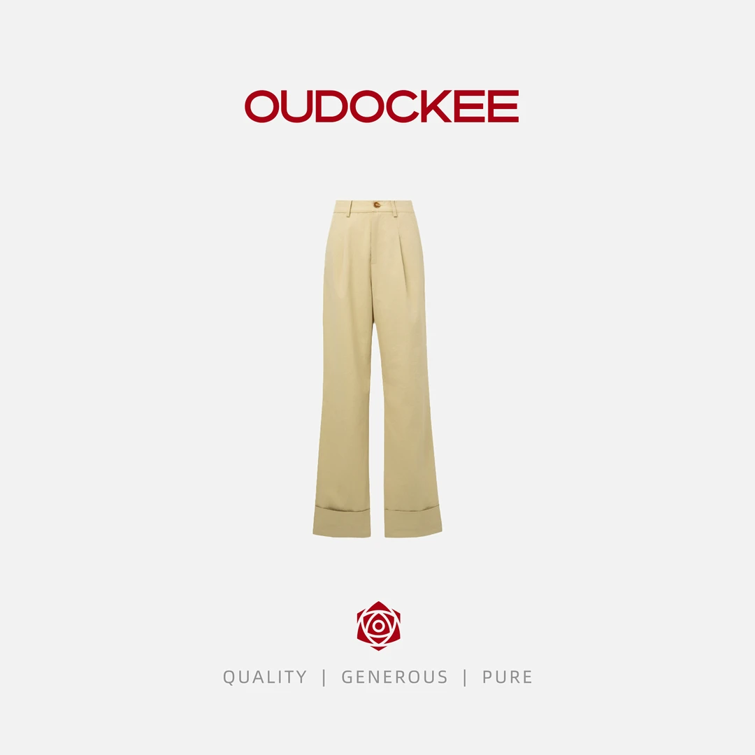 OUDOCKEE 鸥鸥【100棉】中古 浅卡其休闲裤长裤百搭 K2502M311T