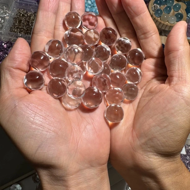 超值超闪动感白水晶菠萝珠双A全净体单颗价打通孔