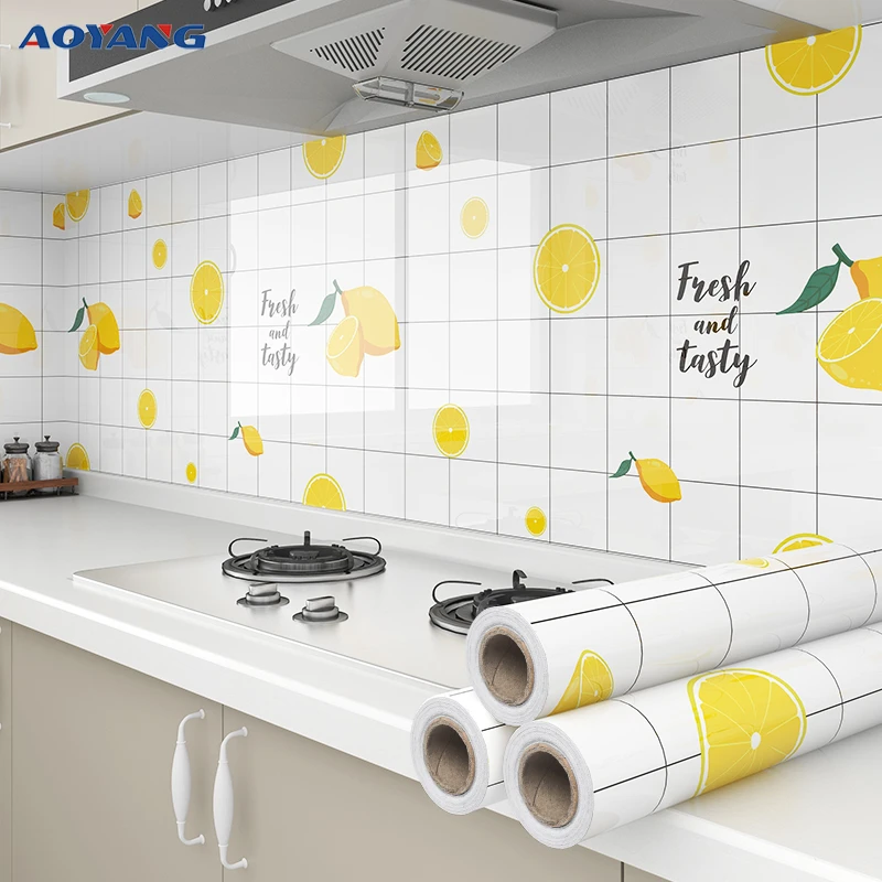 厨房防油贴纸防水防烫耐高温加厚铝箔墙壁纸橱柜防潮灶台自粘贴膜