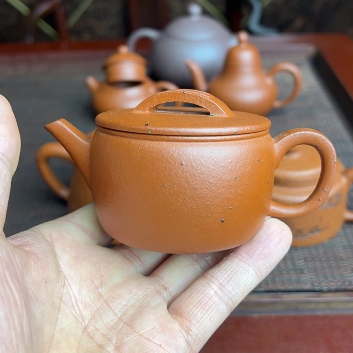 紫砂茶壶黄龙山朱泥、生砂半手工