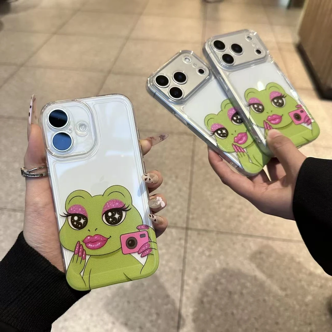 爱化妆的小蛙适用苹果17promax手机壳16小米华为14防摔